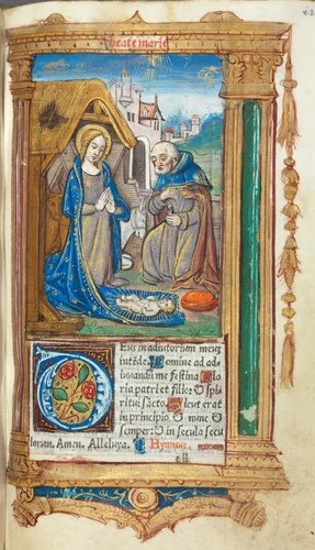Printed Book of Hours (Use of Rome): fol. 34r, The Nativity by Guillaume Le Rouge, book, 1510