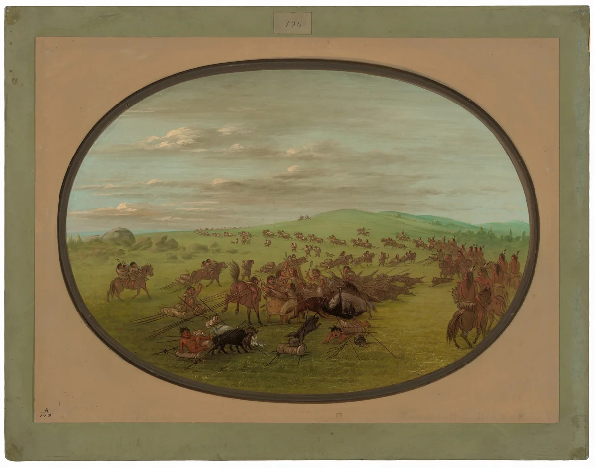 Camanchees Moving by George Catlin, painting, 1861-1869
