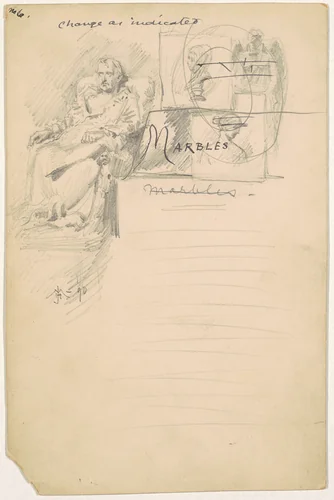 Study for "Marbles" by James Henry Moser, drawing, 1890