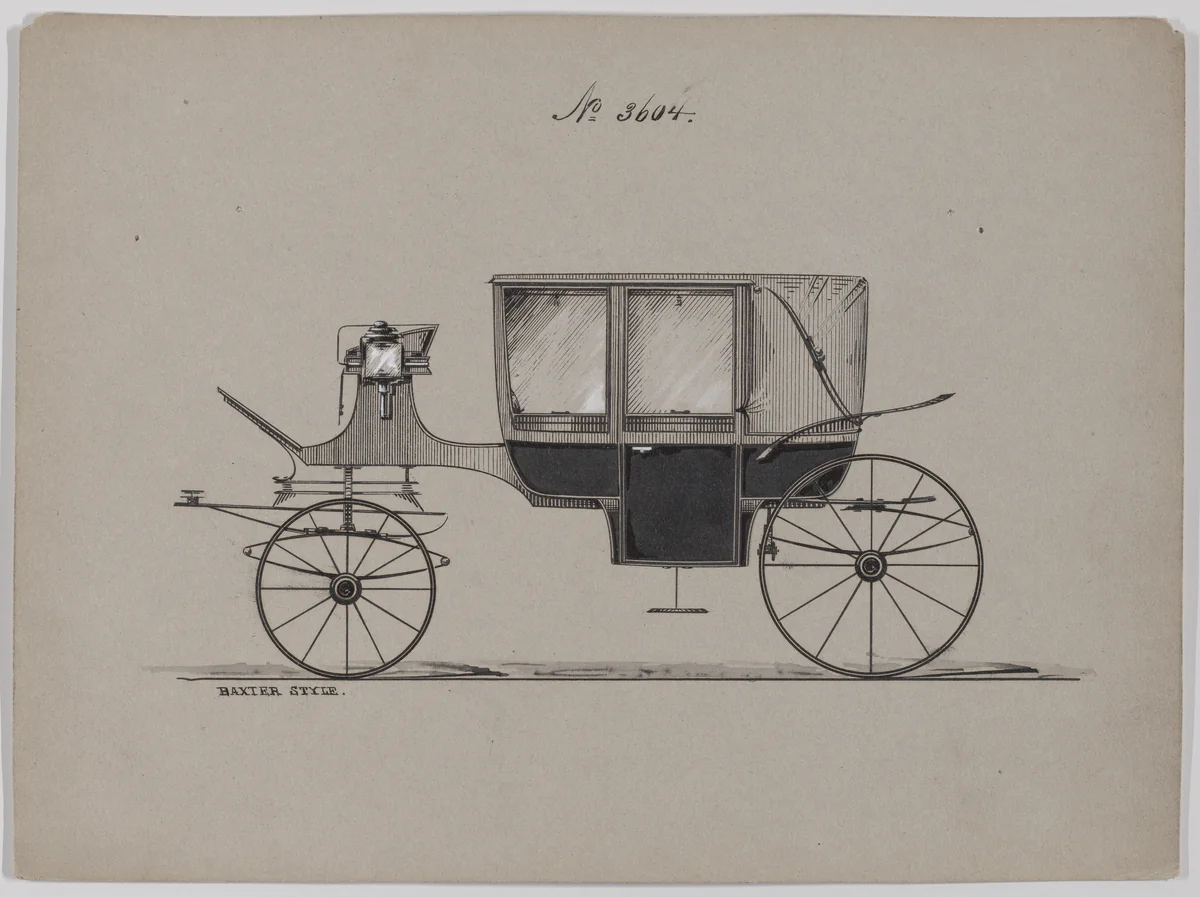 Design for Landau, No. 3604 by Brewster & Co., drawing, 1880