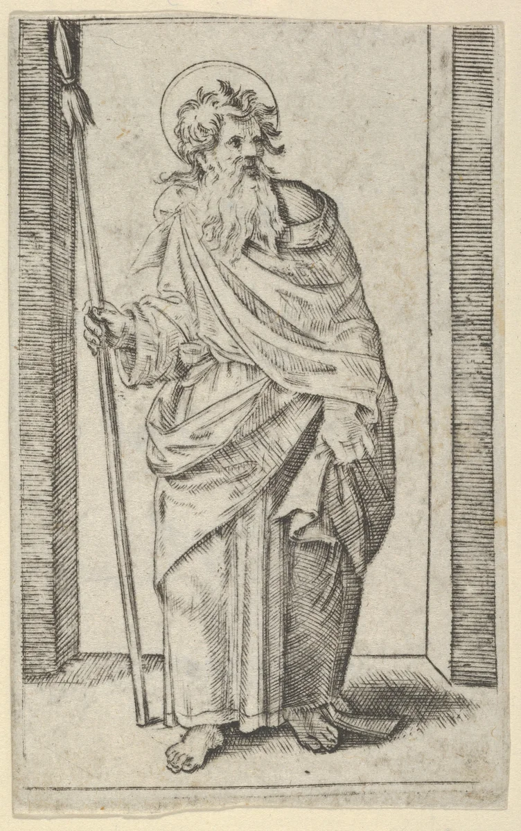 Saint Matthias, from "Piccoli Santi" (Small Saints) by Marcantonio Raimondi, print, 1495-1539