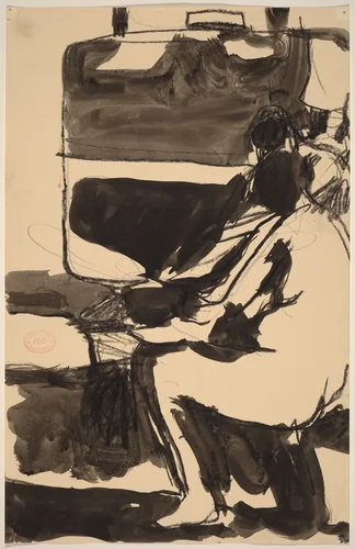 Untitled [two figures] by Richard Diebenkorn, drawing, 1955-1967