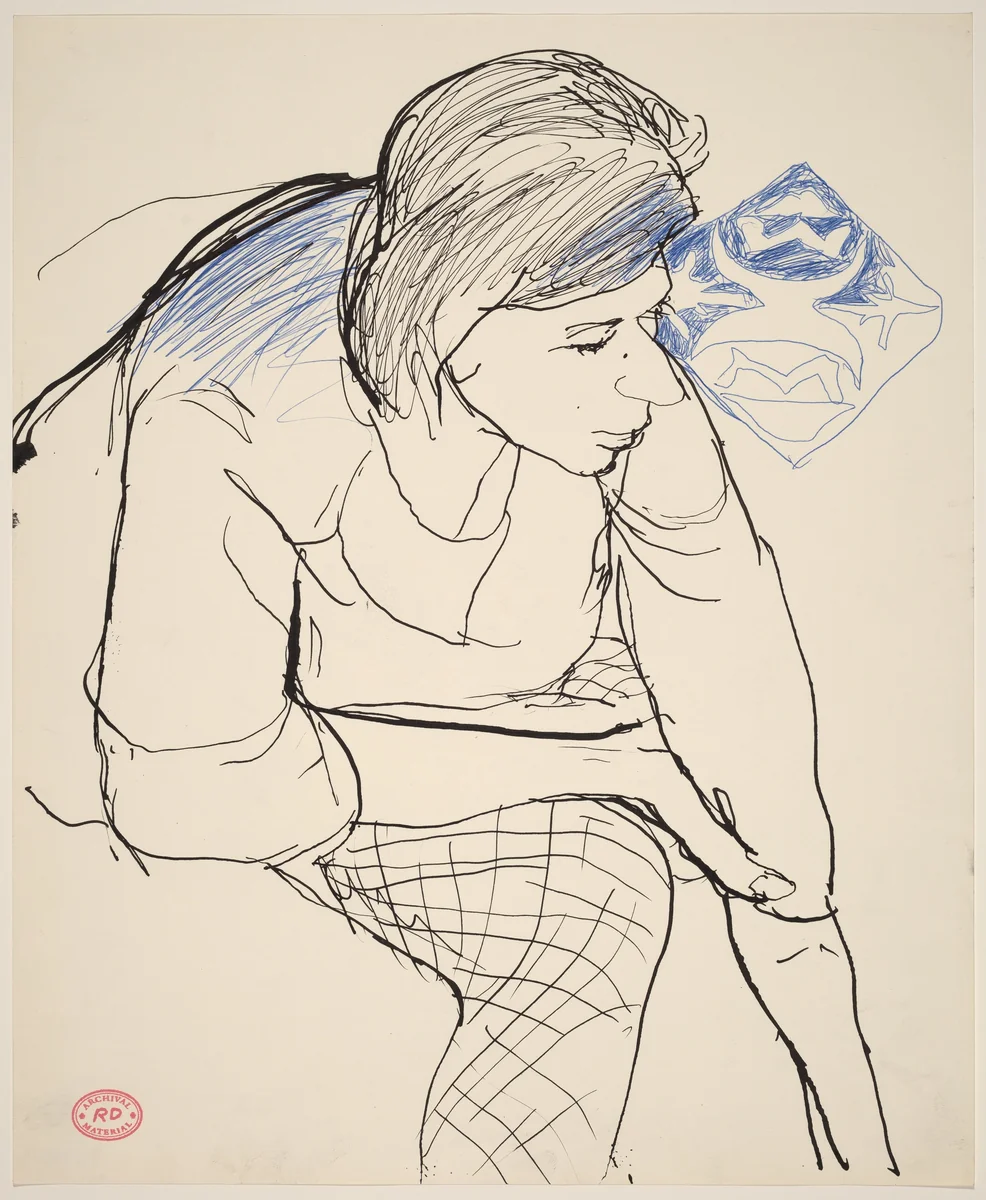 Untitled [woman leaning forward] by Richard Diebenkorn, drawing, 1955-1967