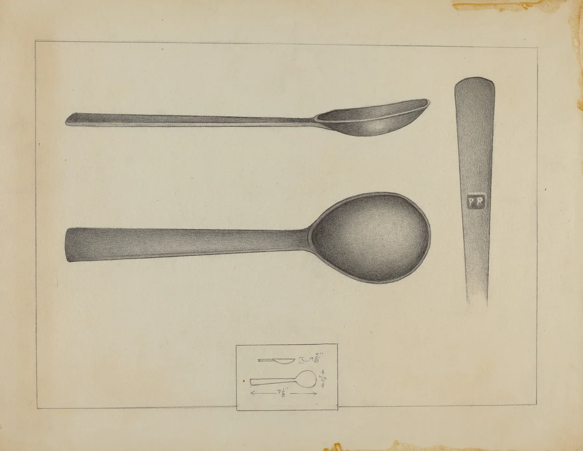 Pewter Spoon by Karl Joubert, index of american design, 1936