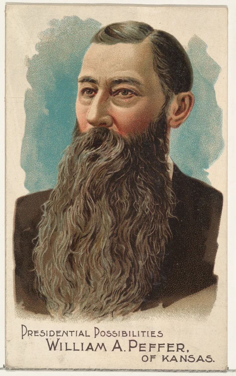 William A. Peffer of Kansas, from the Presidential Possibilities series (N124) issued by Duke Sons & Co. to promote Honest Long Cut Tobacco by W. Duke, Sons & Co., print, 1888