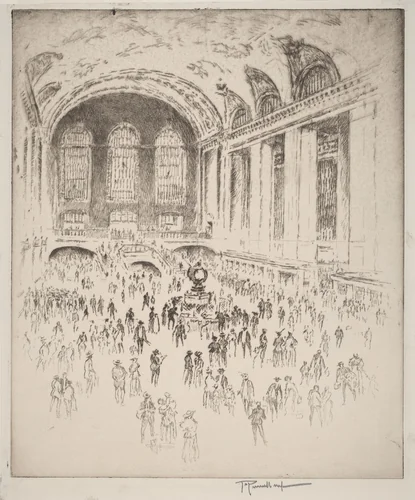 Concourse, Grand Central, New York by Joseph Pennell, print, 1919