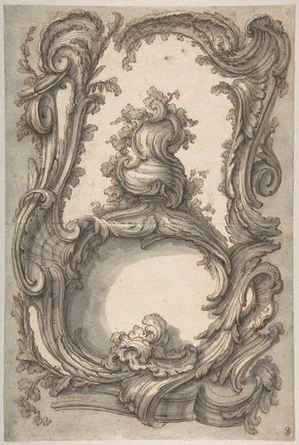 Study for a Cartouche by Pierre Edmé Babel, drawing, 1735-1775