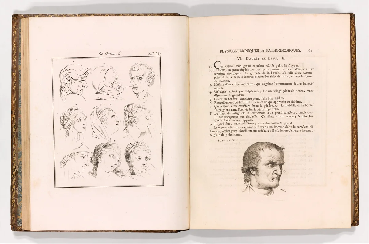 Essay on Physiognomy (Essai sur la Physiognomie Destiné à Faire Connoître l'Homme & à le faire Aimer, par Jean Gaspard Lavater, Citoyen de Zurich et Ministre du St. Evangile) by Johann Caspar Lavater, book, 1783