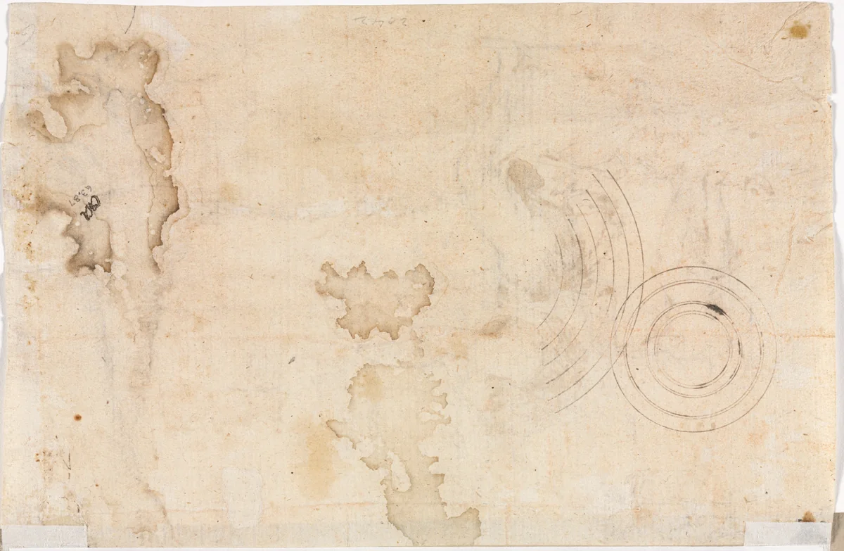 Concentric Circles (verso) by Romanino, drawing, 1530-1540