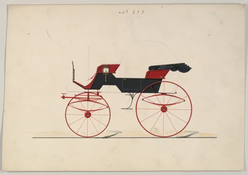 Design for Phaeton, no. 839 by Brewster & Co., drawing, 1850-1874