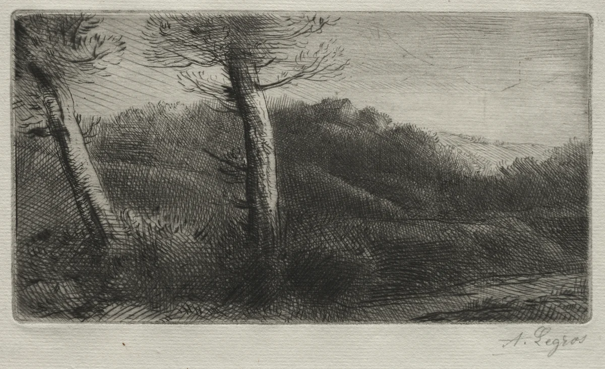 Sunset by Alphonse Legros, print, 1857-1911