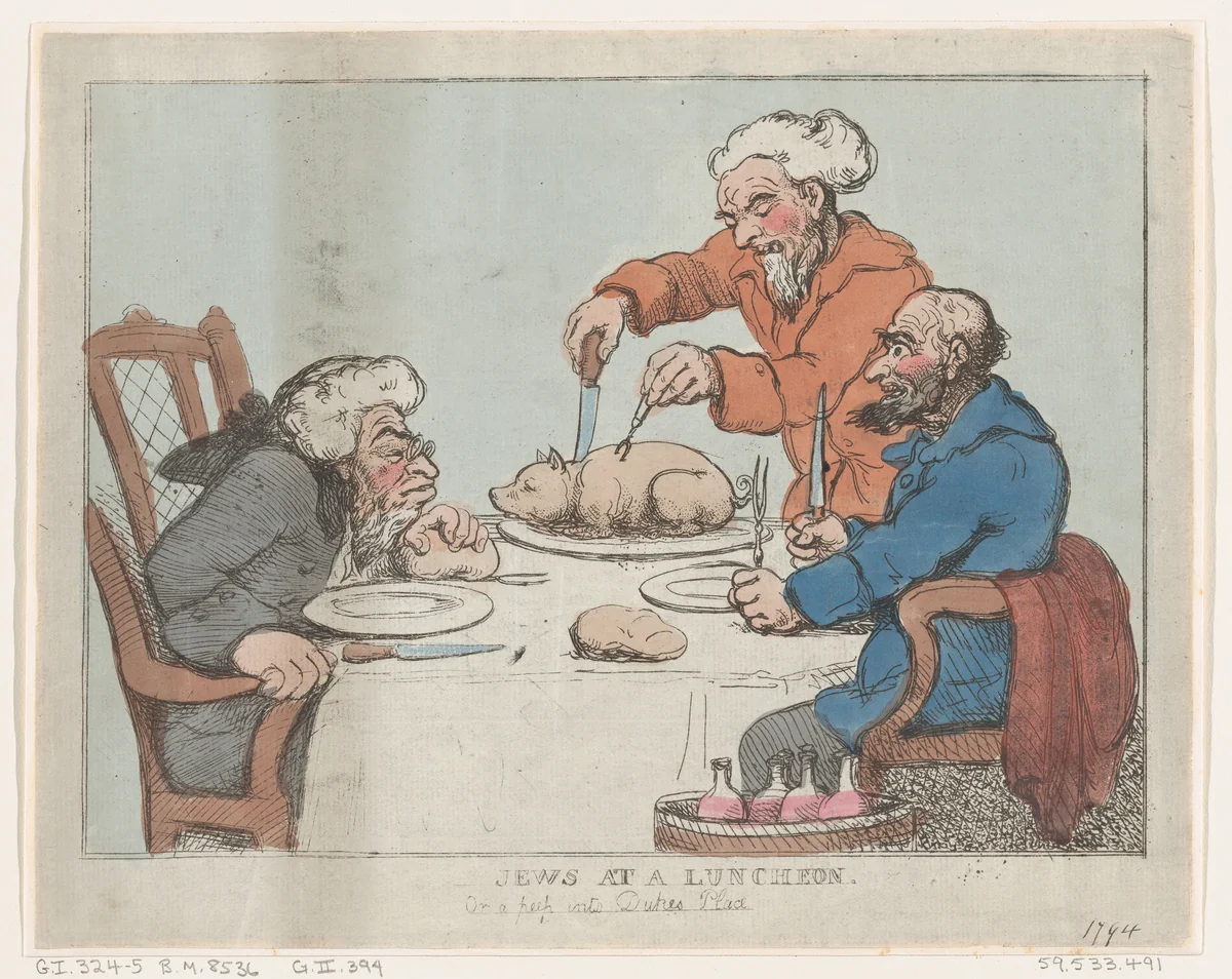 Jews at a Luncheon by Thomas Rowlandson, print, 1794