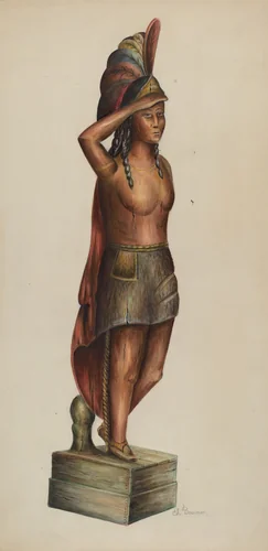 Cigar Store Indian by Charles Bowman, index of american design, 1937