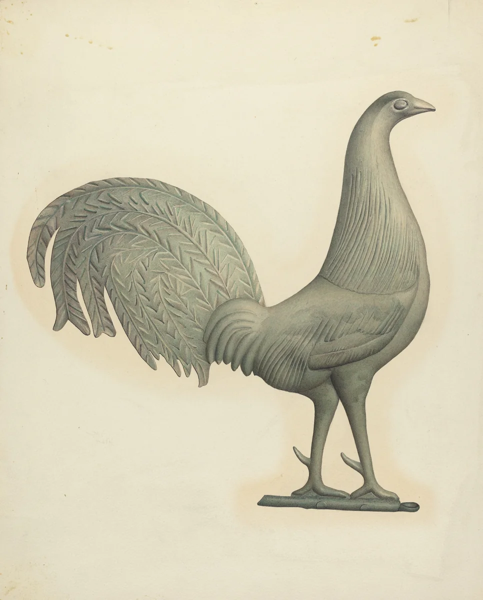 Rooster Weather Vane by Robert Pohle, index of american design, 1945