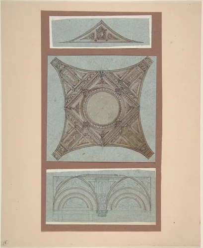 Designs for Decoration of Vaults by anonymous, drawing, 1865-1875