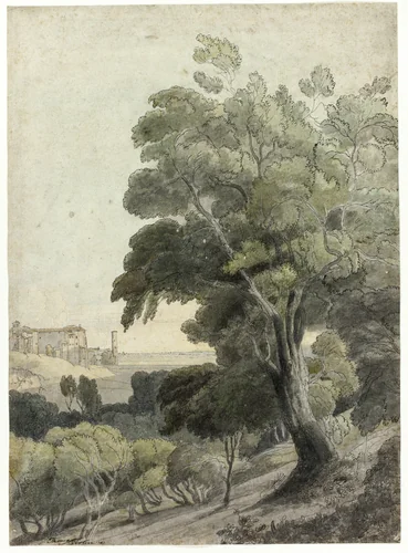 Tivoli, Showing Rome in the Distance by Francis Towne, drawing, 1776-1786