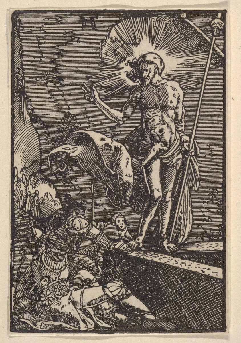 The Resurrection, from "The Fall and Salvation of Mankind Through the Life and Passion of Christ" by Albrecht Altdorfer, print, 1508-1518