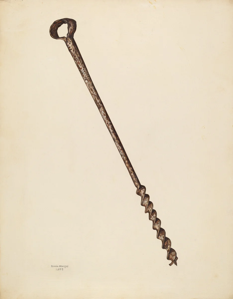 Ship Builder's Auger by Erwin Stenzel, index of american design, 1938