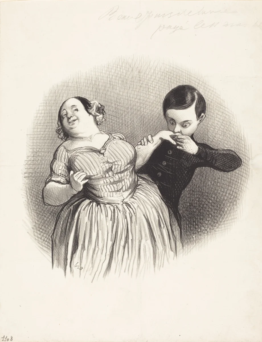 Un Début galant by Honoré Daumier, print, 1844