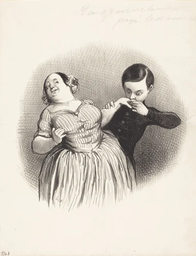 Un Début galant by Honoré Daumier, print, 1844