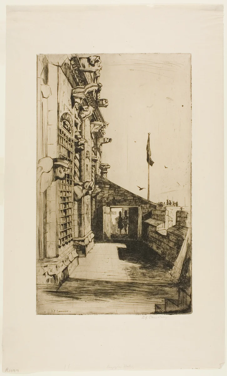 The Gargoyles, Stirling Castle by David Young Cameron, print, 1898