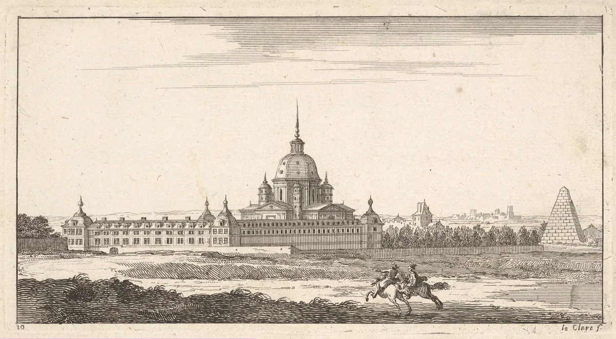 View of a Town, plate X from "Livre de paysages dédié à Monsieur de Beringhen" by Sébastien Leclerc, print, 1693