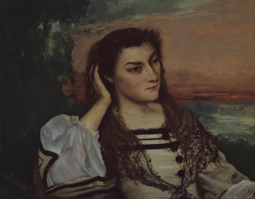 Rêverie (Portrait of Gabrielle Borreau) by Gustave Courbet, painting, 1862