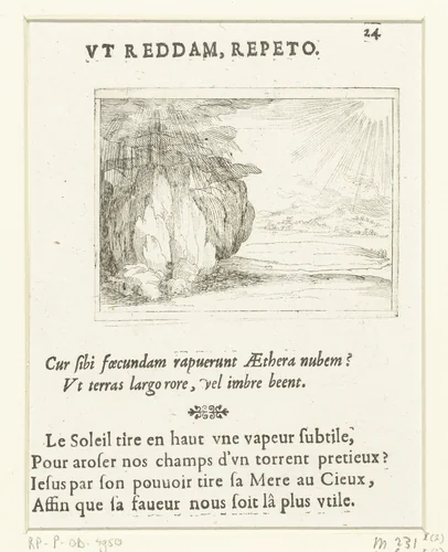 Zon en regen by Jacques Callot, print, 1625-1629