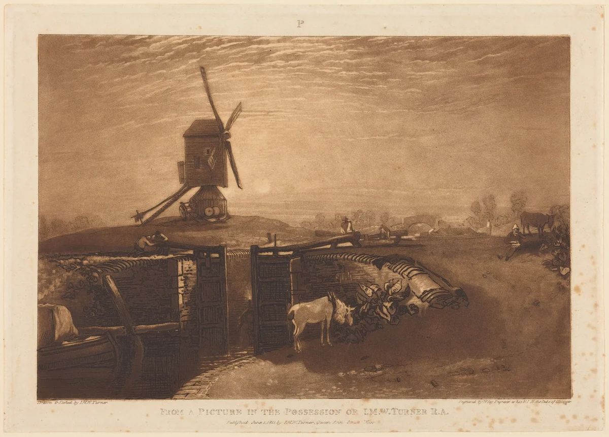 Windmill and Lock by William Say
Joseph Mallord William Turner, print, 1811
