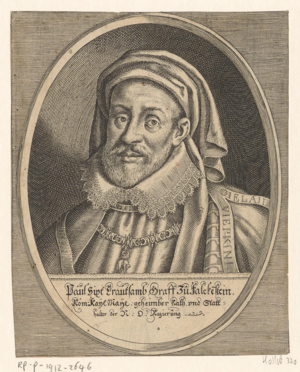 Portret van Paul Sixt Trautson by Wolfgang Kilian, print, 1591-1662
