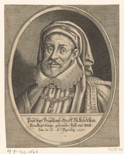Portret van Paul Sixt Trautson by Wolfgang Kilian, print, 1591-1662
