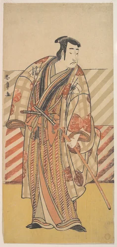Onoe Matsusuke as a Samurai of the Fujiwara Clan by Katsukawa Shunshô (勝川春章), print, 1772-1792