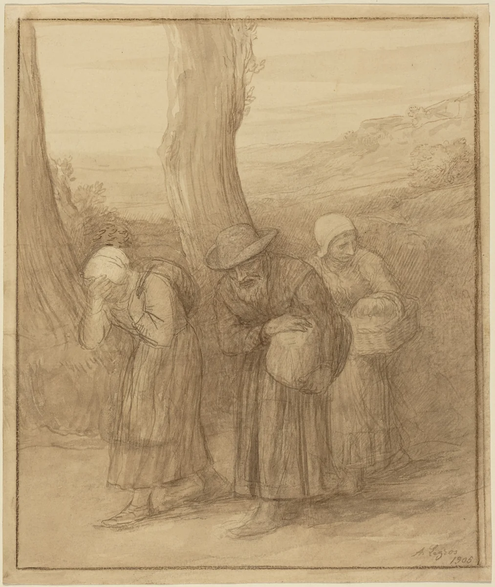 The Departure by Alphonse Legros, drawing, 1905