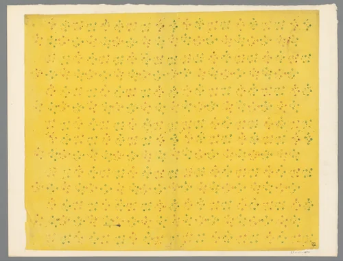 Blad met banenpatroon van bloemmotief by anonymous, print, 1800-1900