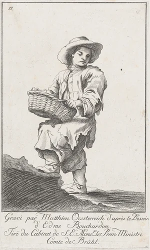 Young Vendor by Matthieu Oesterreich, print, 1752