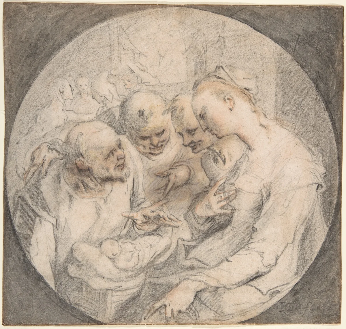 Adoration of the Shepherds by Hendrick Goltzius, drawing, 1600-1605