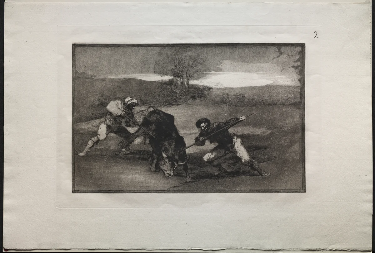 Bullfights: Another Way of Hunting on Foot by Francisco de Goya, print, 1816-1876