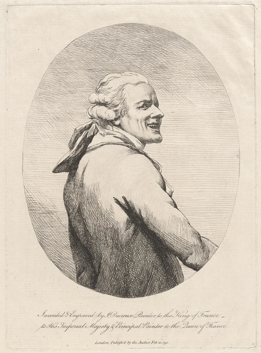 Self-Portrait, Laughing (Le rieur) by Joseph Ducreux, print, 1791