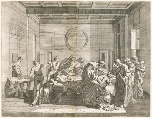 Extreme Unction by Jean Dughet, print, 1645-1655