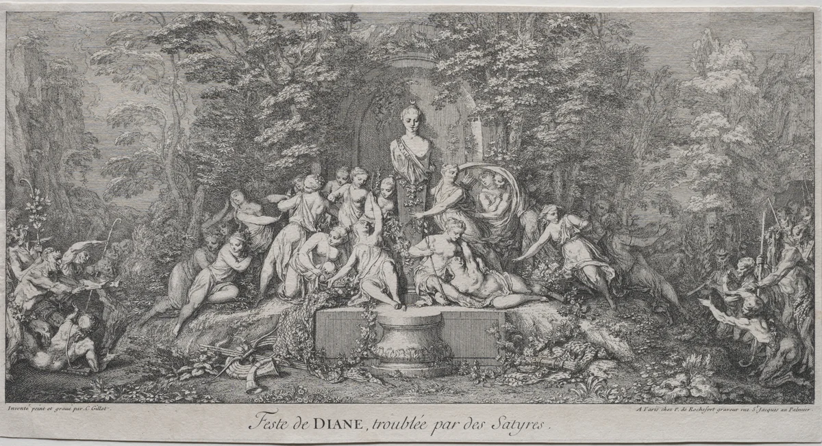 The Four Festivals: Festival of Diana by Claude Gillot, print, 1693-1722