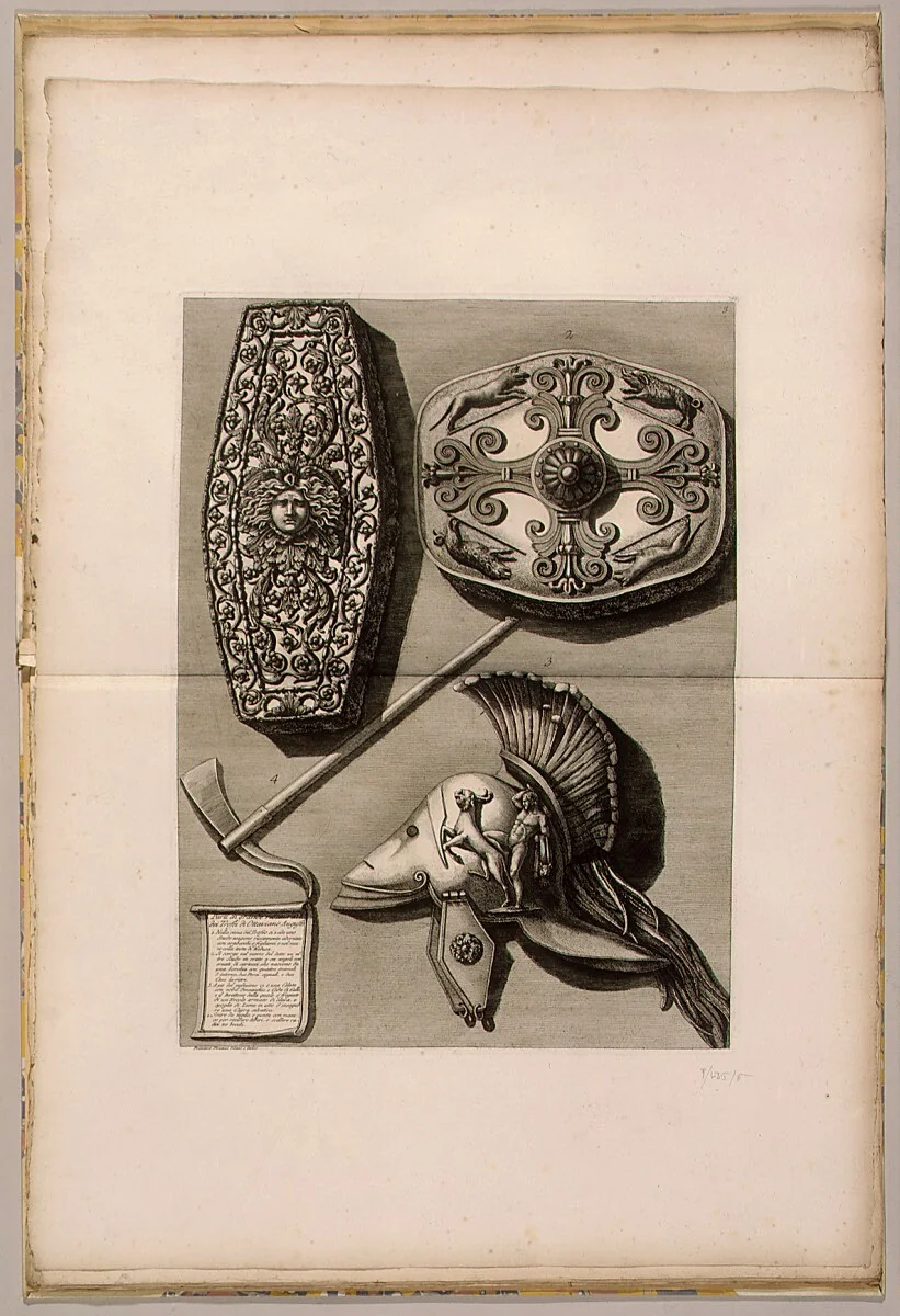 Trofei di Ottaviano Augusto Innalzati per la Vittoria ad Actium e Conquista dell'Egitto con Vari Altri Ornamenti Antichi by Giovanni Battista Piranesi, volume, 1780