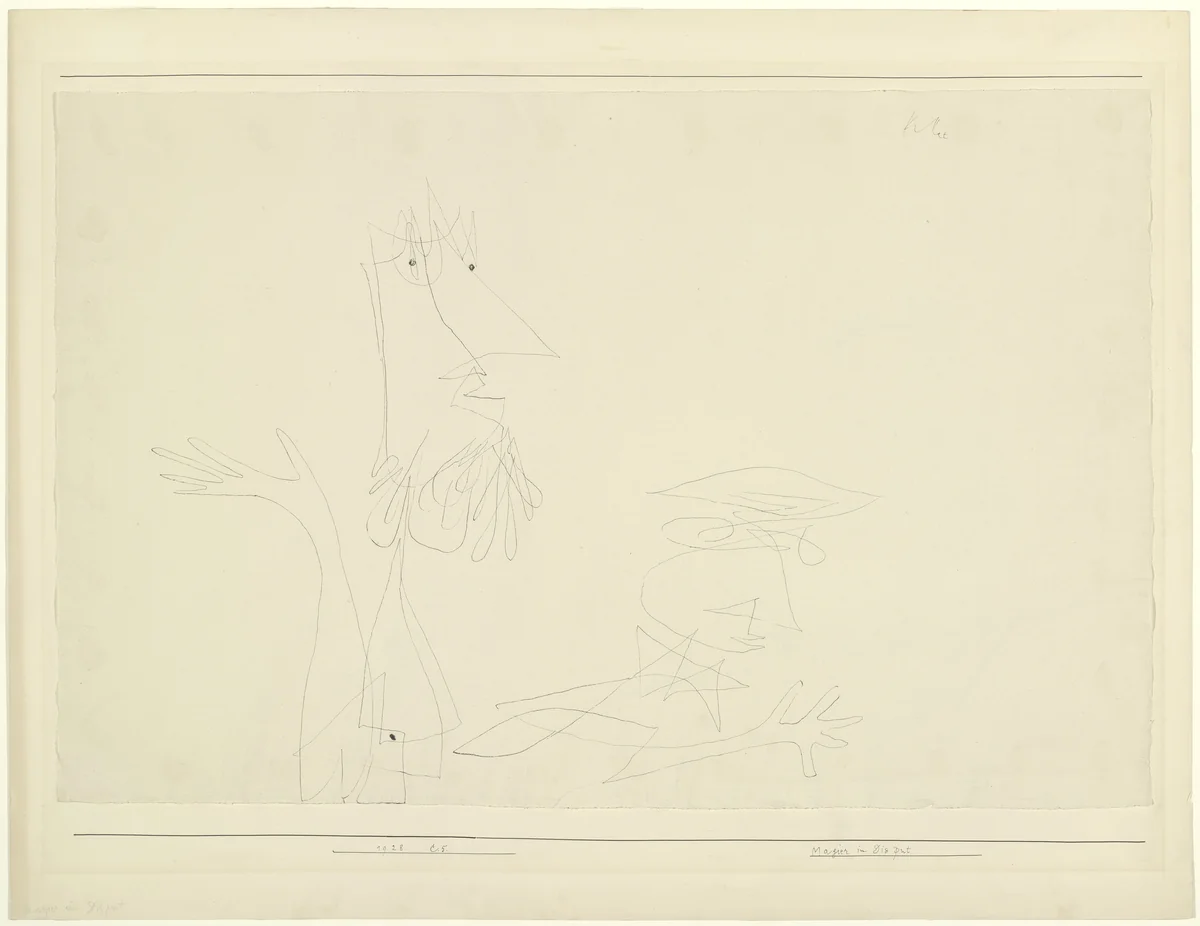 Magicians in Dispute (Magier im Disput) by Paul Klee, drawing, 1928