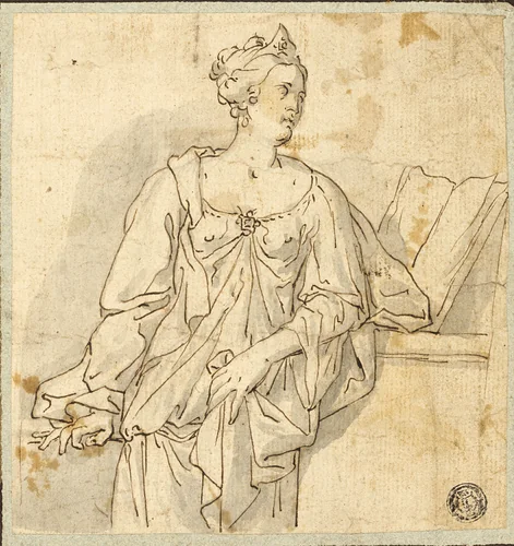 Cornelia, Mother of the Gracchi by Francesco Solimena, drawing, 1600-1699