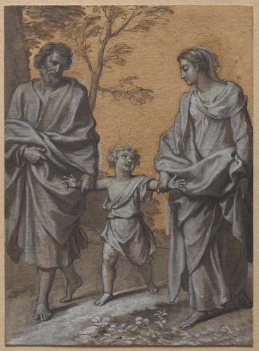 The Return of the Holy Family from Egypt by Claude Simpol, drawing, 1690-1705