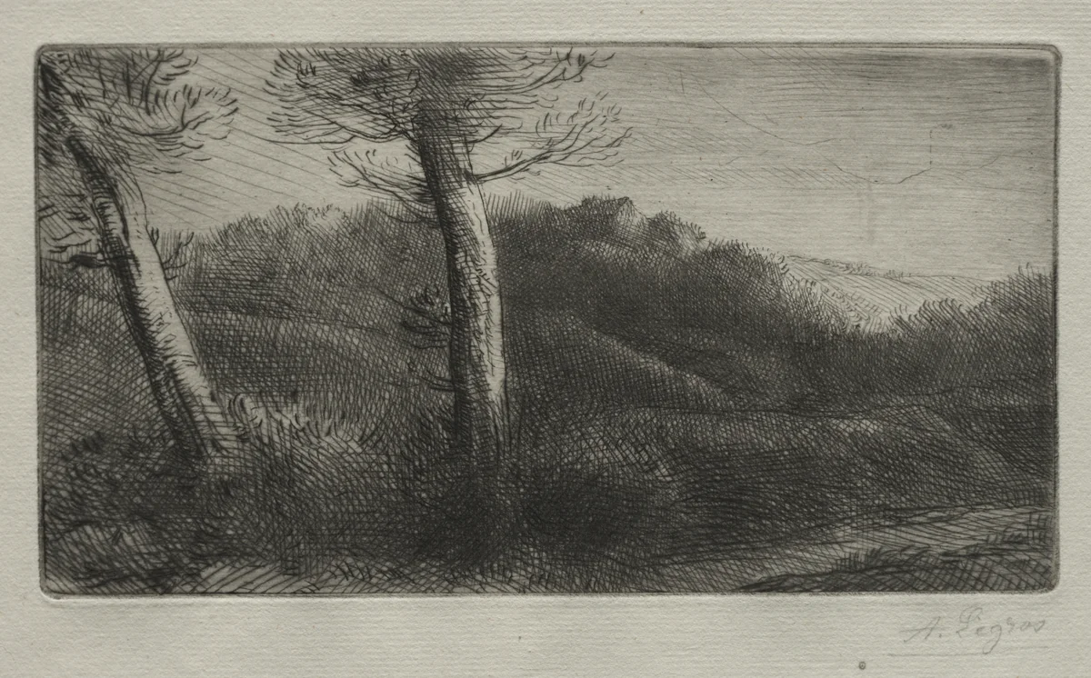 The Traveler Stretched out on the Grass by Alphonse Legros, print, 1883-1893