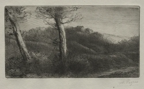 The Traveler Stretched out on the Grass by Alphonse Legros, print, 1883-1893