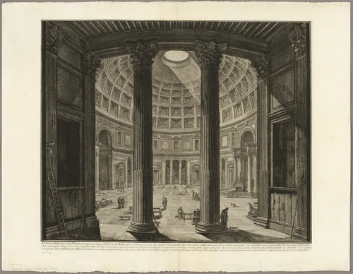 Interior view of the Pantheon, from Views of Rome by Giovanni Battista Piranesi, print, 1768