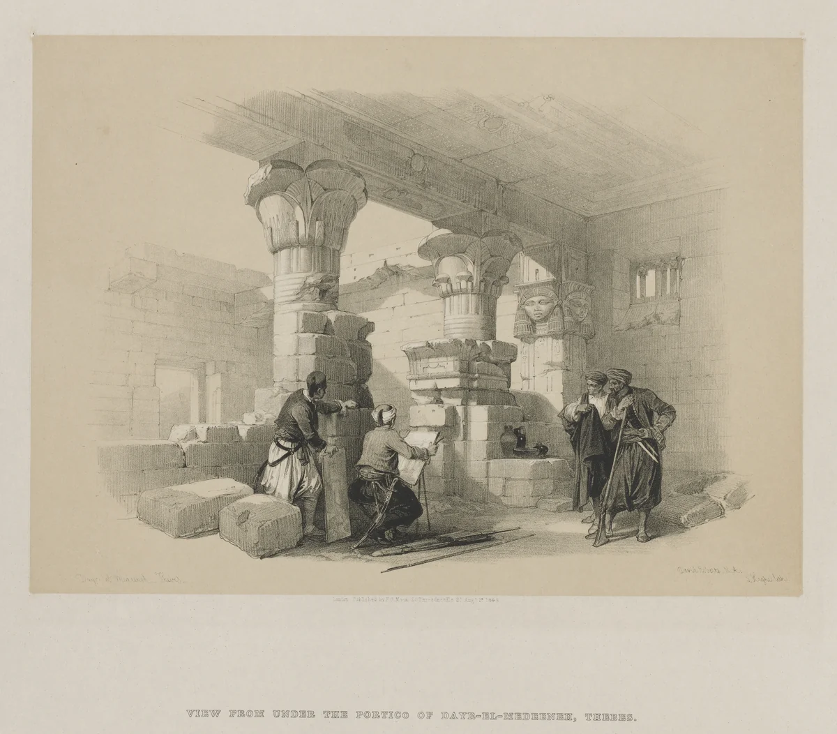 Egypt and Nubia, Volume II: Dayr-El-Medeeneh, Thebes by Louis Haghe, print, 1848