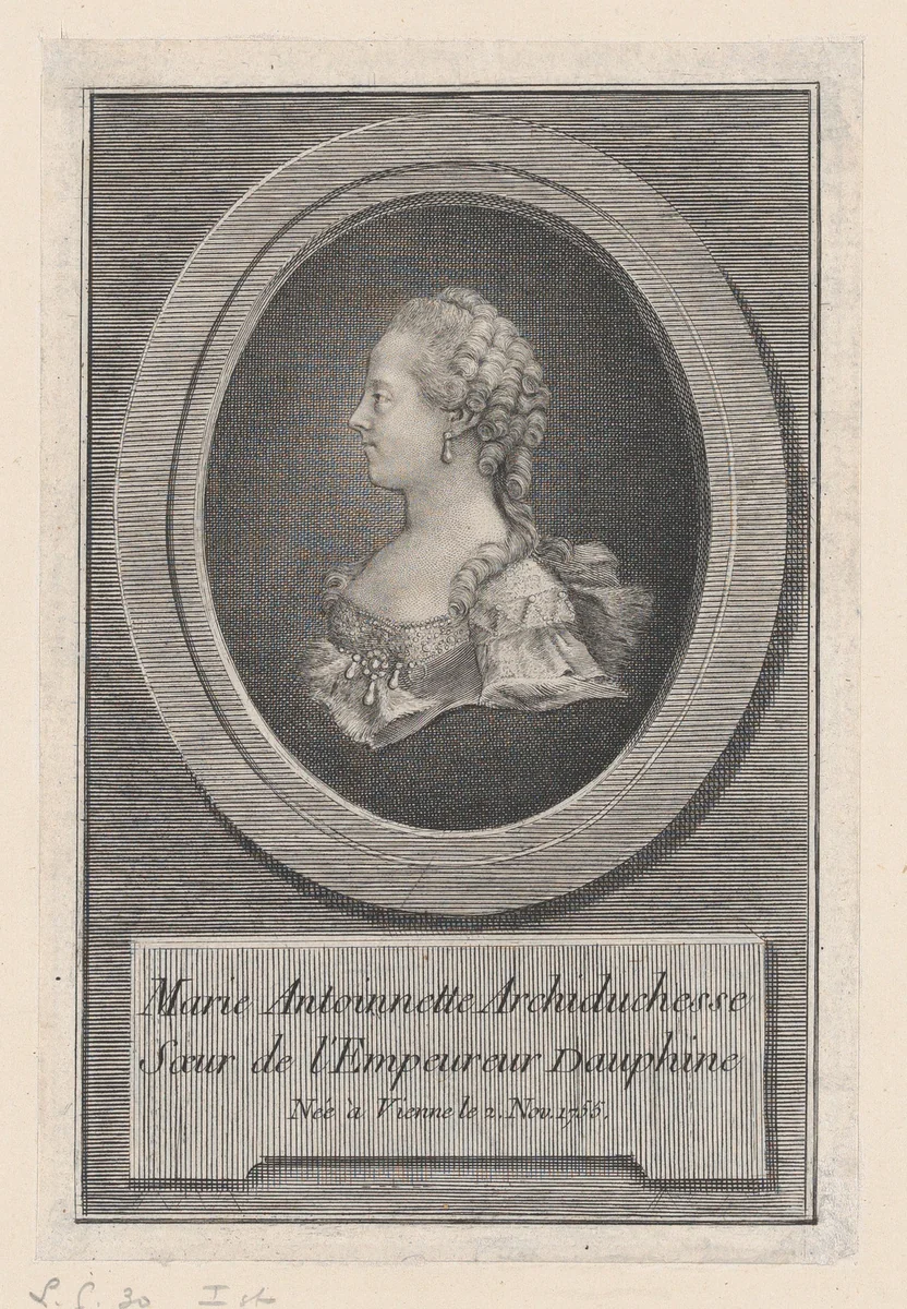 Marie Antoinette, Princess by Guillaume Phillipe Benoist, print, 1770