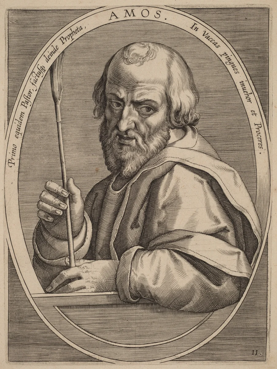 Amos by Theodor Galle; Jan van der Straet, print, 1613